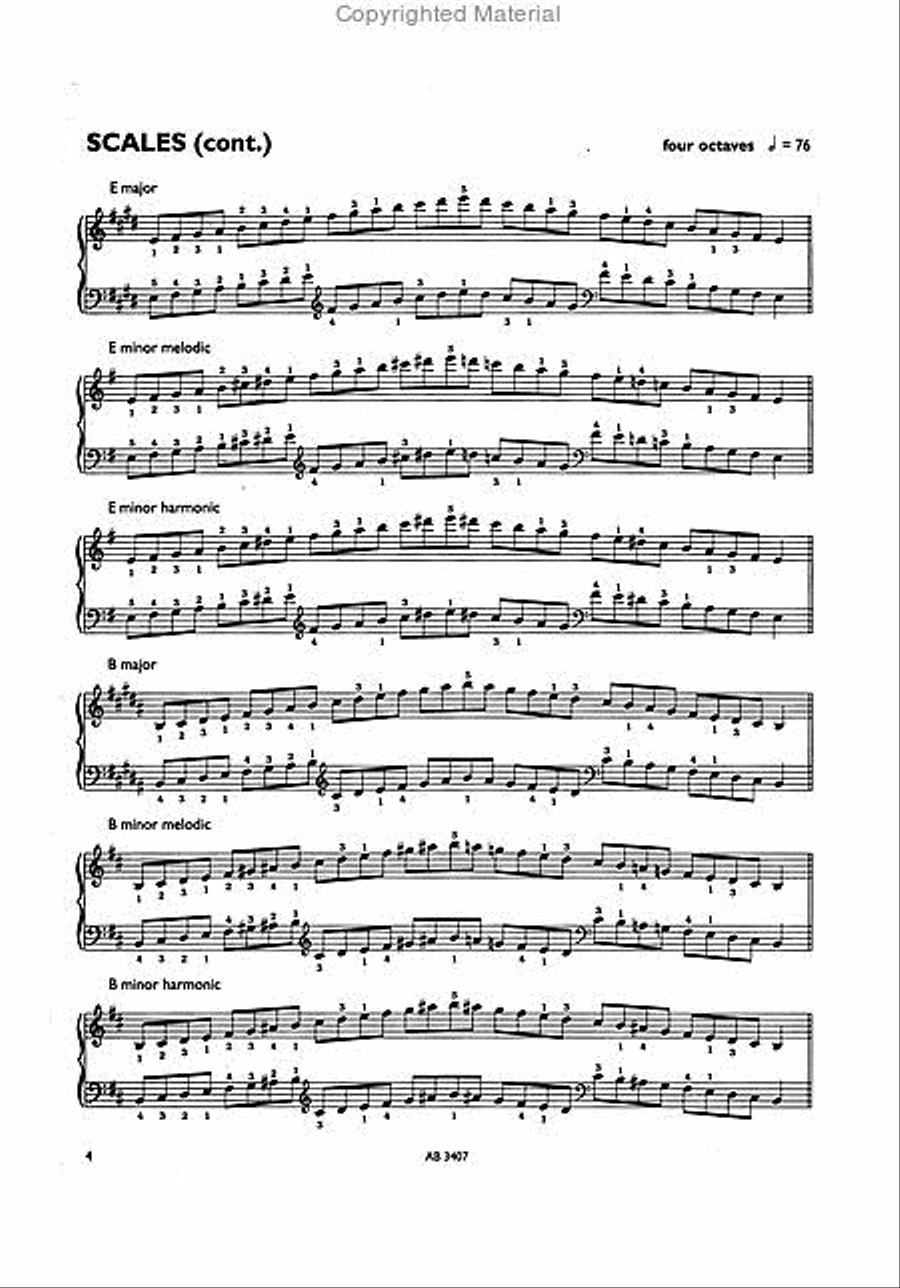 Piano Scales & Arpeggios, Grade 6 Piano Method scores gallery preview page 3