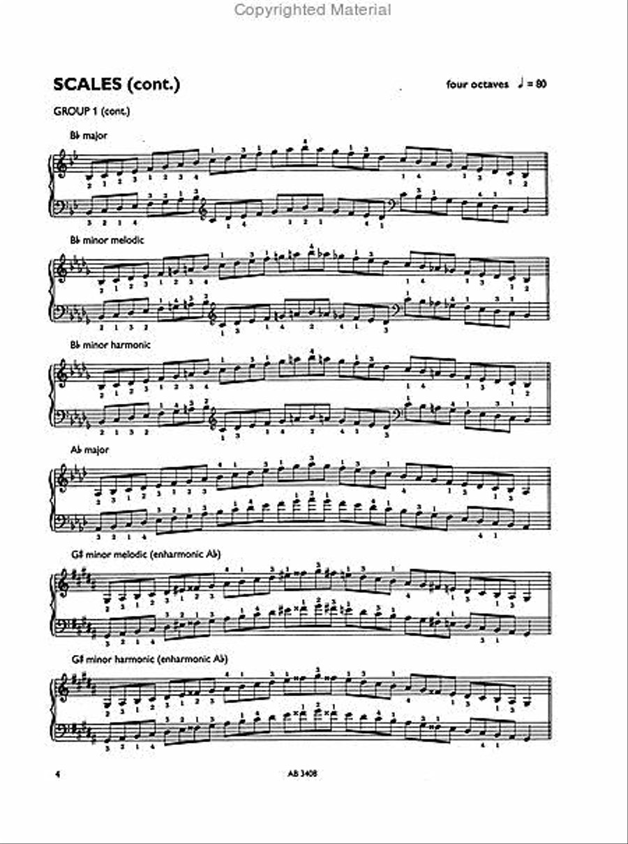 Piano Scales & Arpeggios, Grade 7 Piano Method scores gallery preview page 2