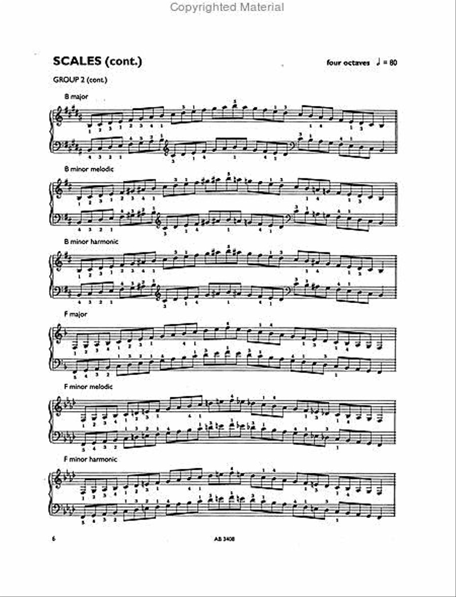 Piano Scales & Arpeggios, Grade 7 Piano Method scores gallery preview page 3