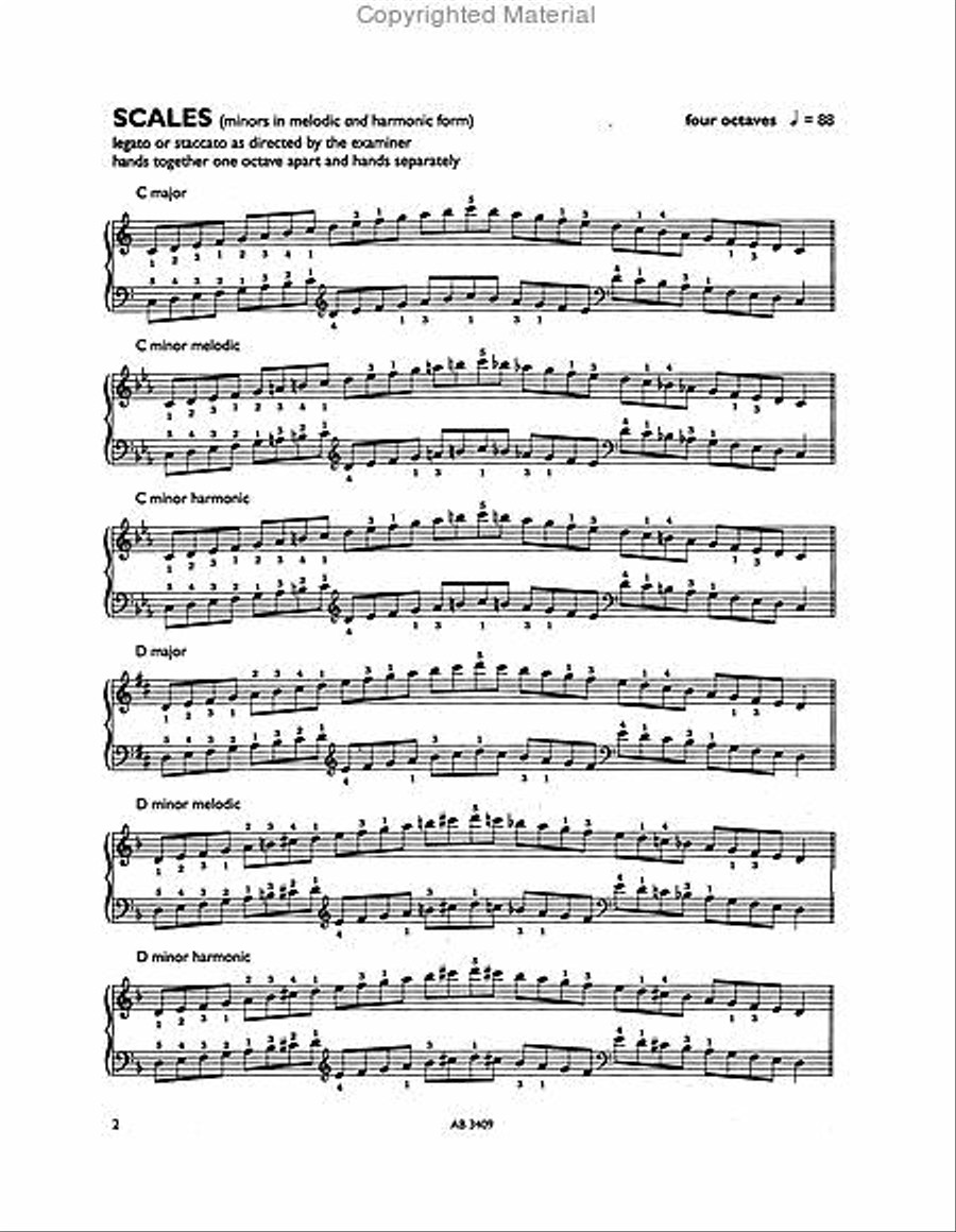 Piano Scales & Arpeggios, Grade 8 Piano Method scores gallery preview page 2