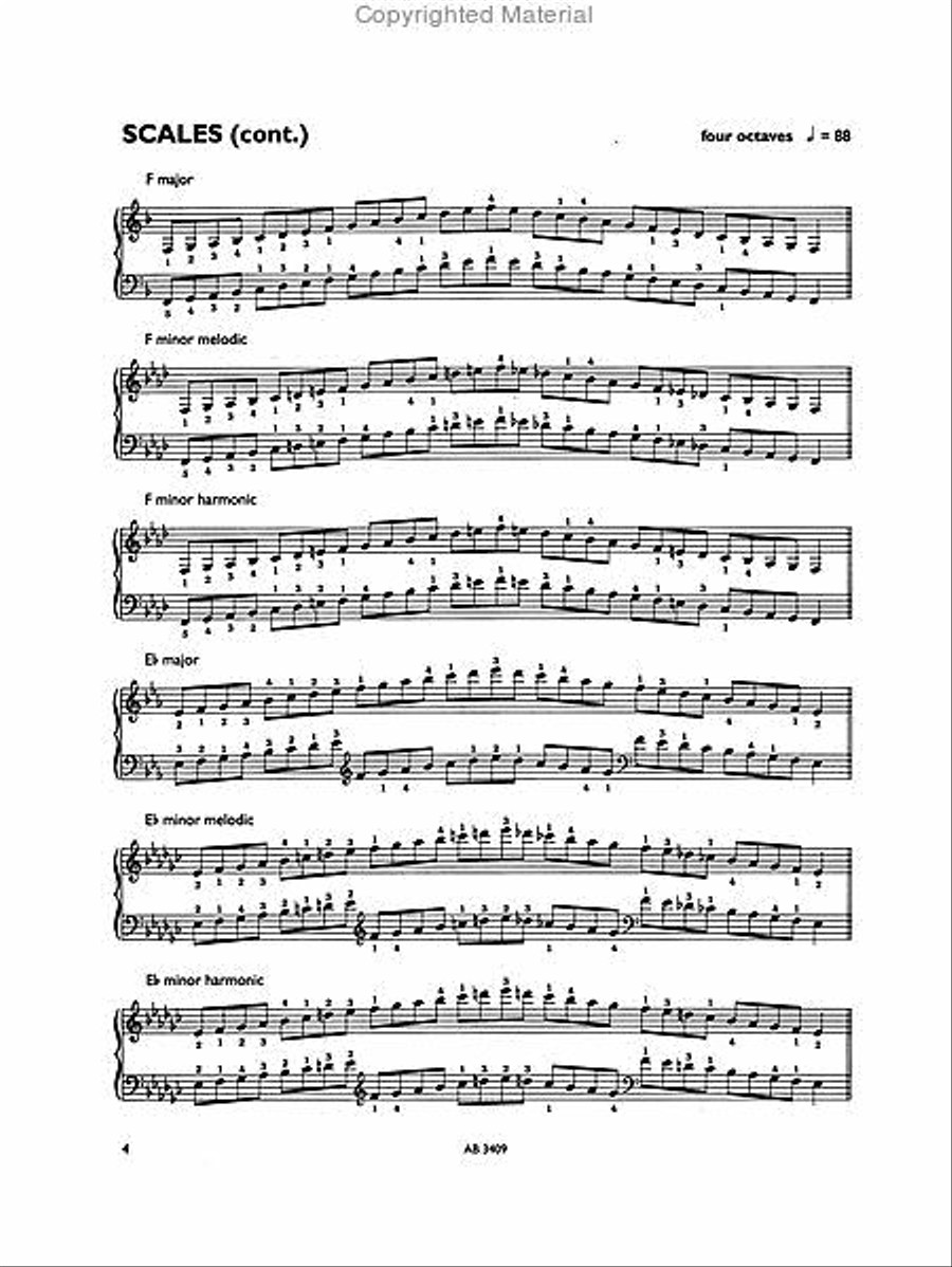 Piano Scales & Arpeggios, Grade 8 Piano Method scores gallery preview page 3