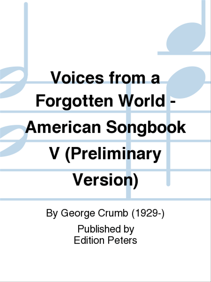 Voices from a Forgotten World (American Songbook IV) Voice Solo scores gallery preview page 1