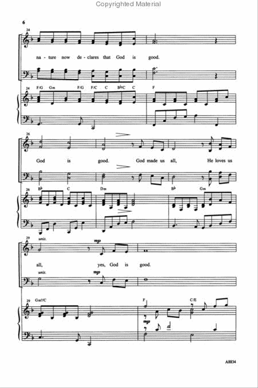 Yes, God Is Good Yes, God Is Good 4-Part scores gallery preview page 3