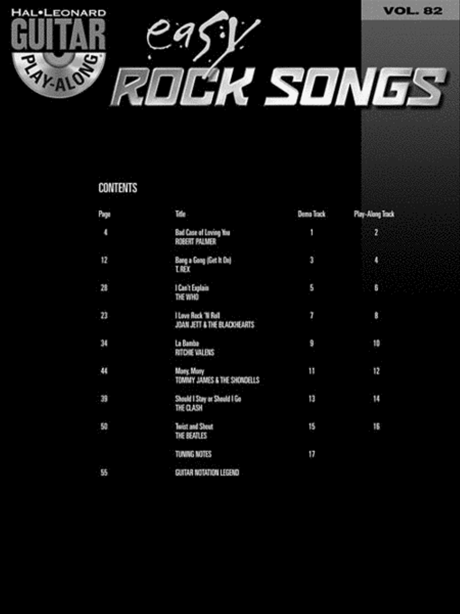 Easy Rock Songs Guitar Tablature scores gallery preview page 3