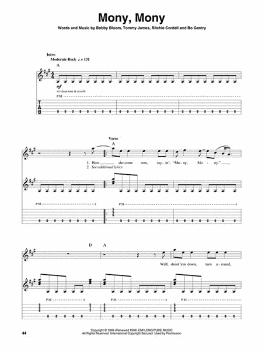 Easy Rock Songs Guitar Tablature scores gallery preview page 6
