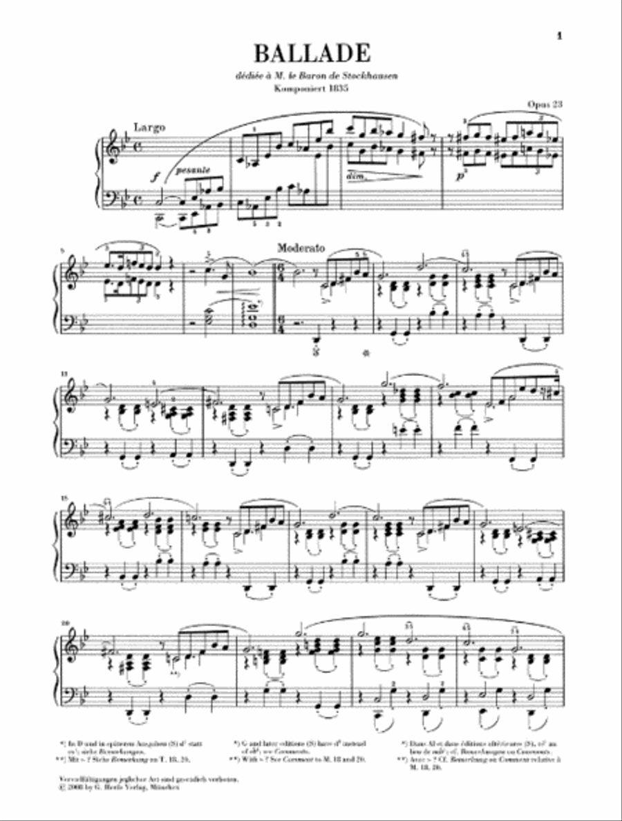 Ballade in G minor Op. 23 Piano Solo scores gallery preview page 2