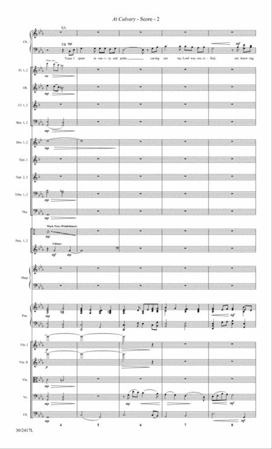 At Calvary - Orchestral Score and Parts Choir scores gallery preview page 3