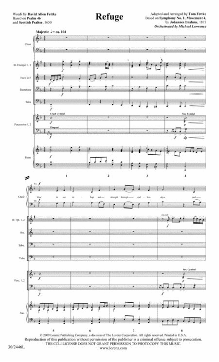 Refuge - Brass and Percussion Score and Parts Choir scores gallery preview page 2