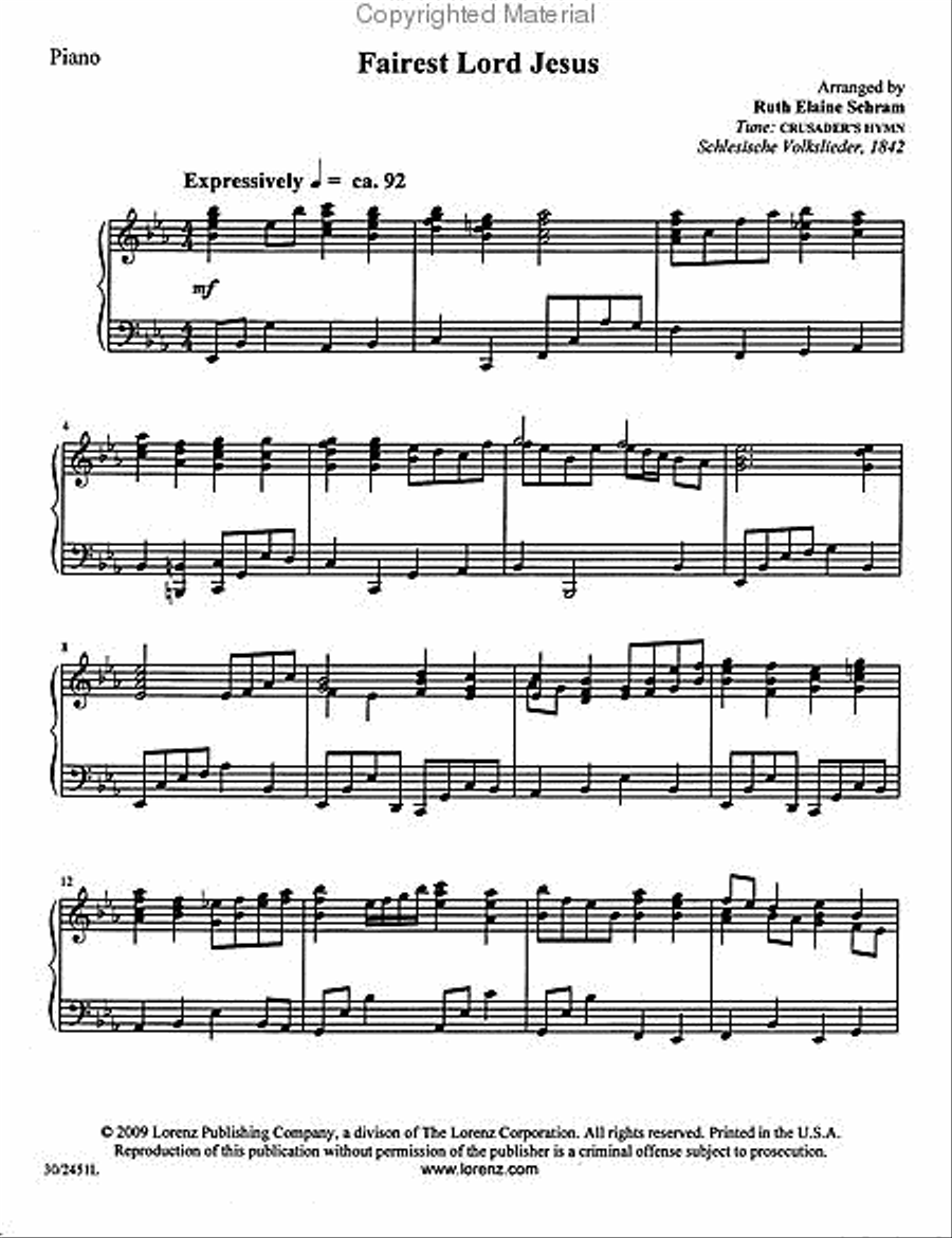Fairest Lord Jesus Brass Ensemble scores gallery preview page 3