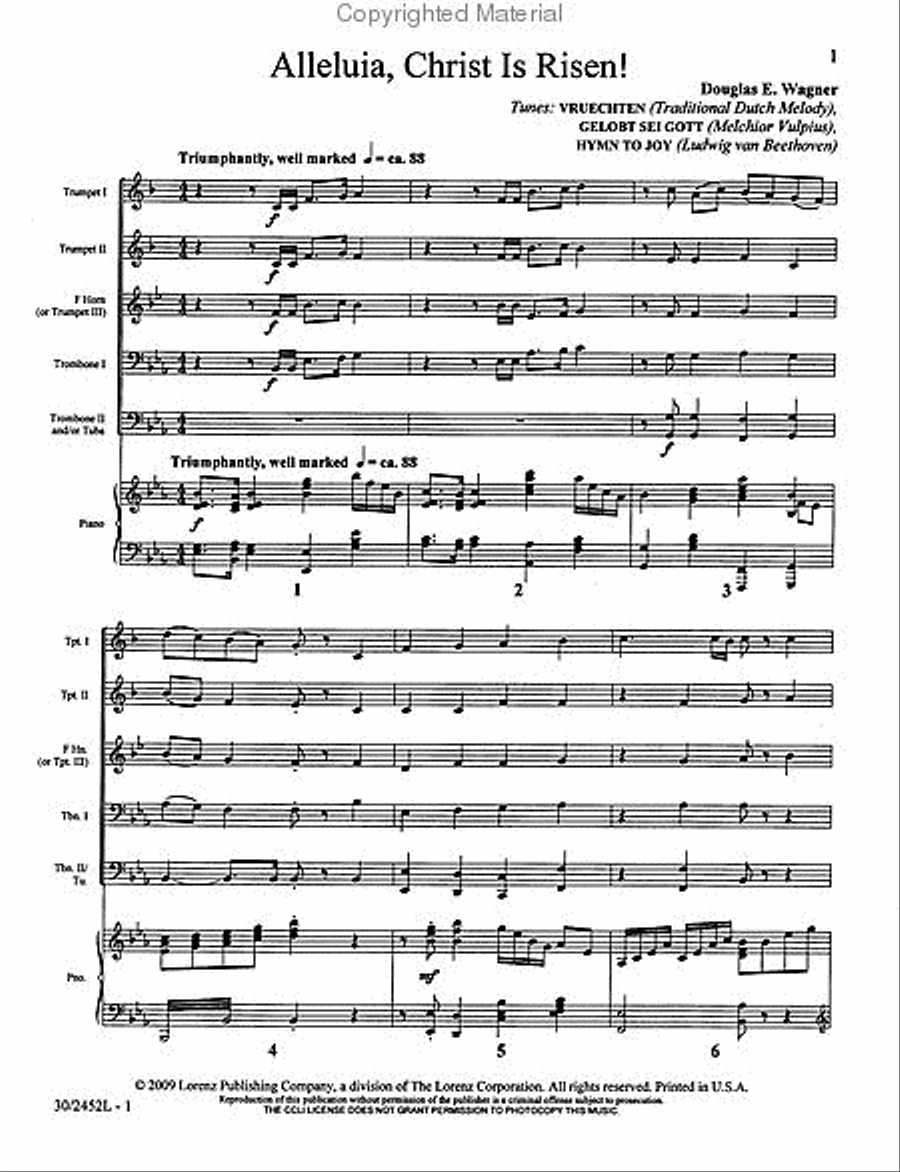 Alleluia, Christ Is Risen! Brass Ensemble scores gallery preview page 2