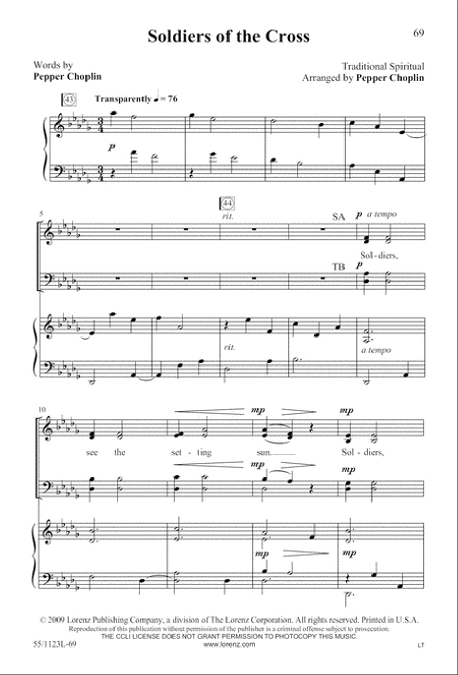 Come, Touch the Robe Come, Touch the Robe 4-Part scores gallery preview page 70