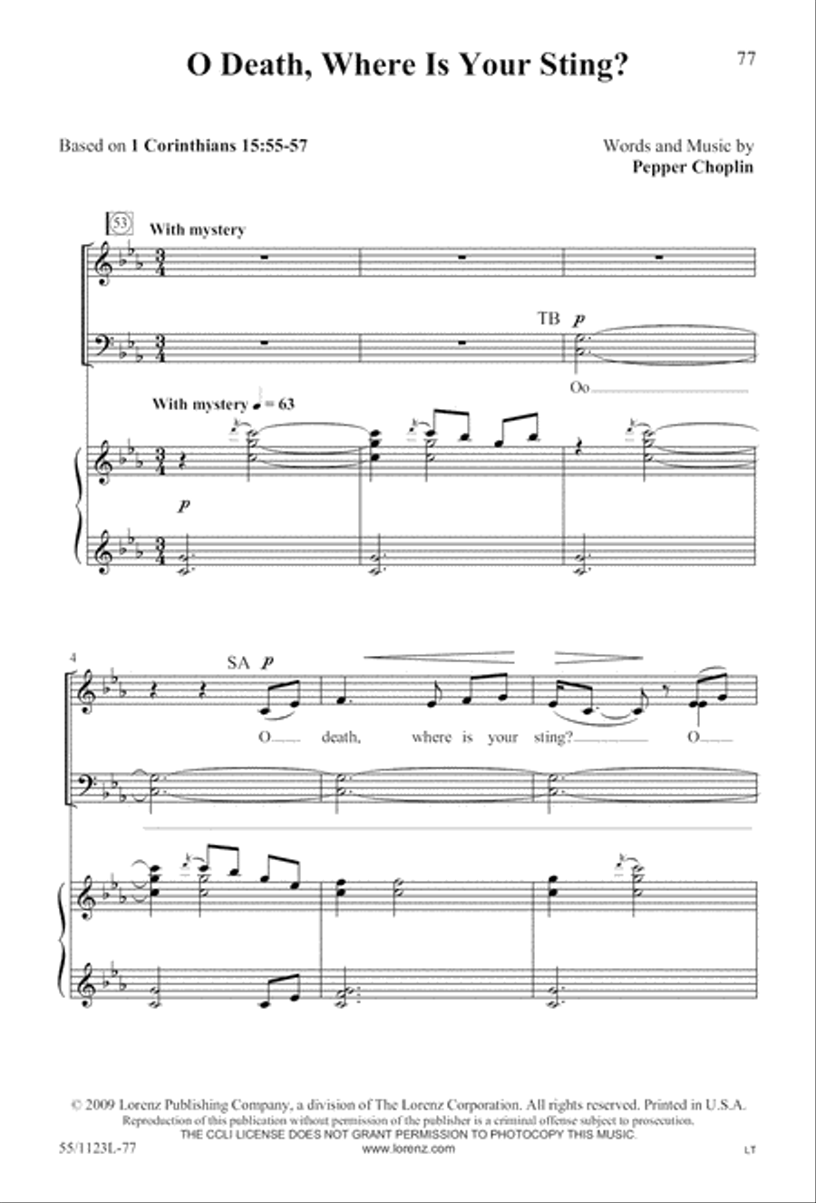 Come, Touch the Robe Come, Touch the Robe 4-Part scores gallery preview page 78