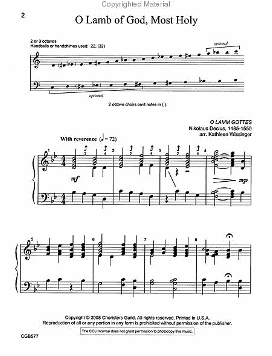 O Lamb of God, Most Holy 3-Octaves scores gallery preview page 2