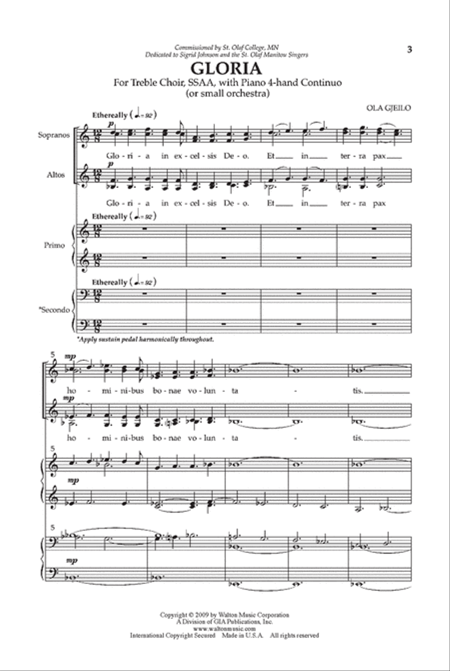 Gloria - SSAA - Replaced by WLG167 Choir scores gallery preview page 2