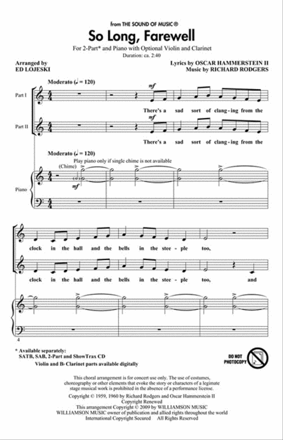 So Long, Farewell So Long, Farewell 2-Part scores gallery preview page 2