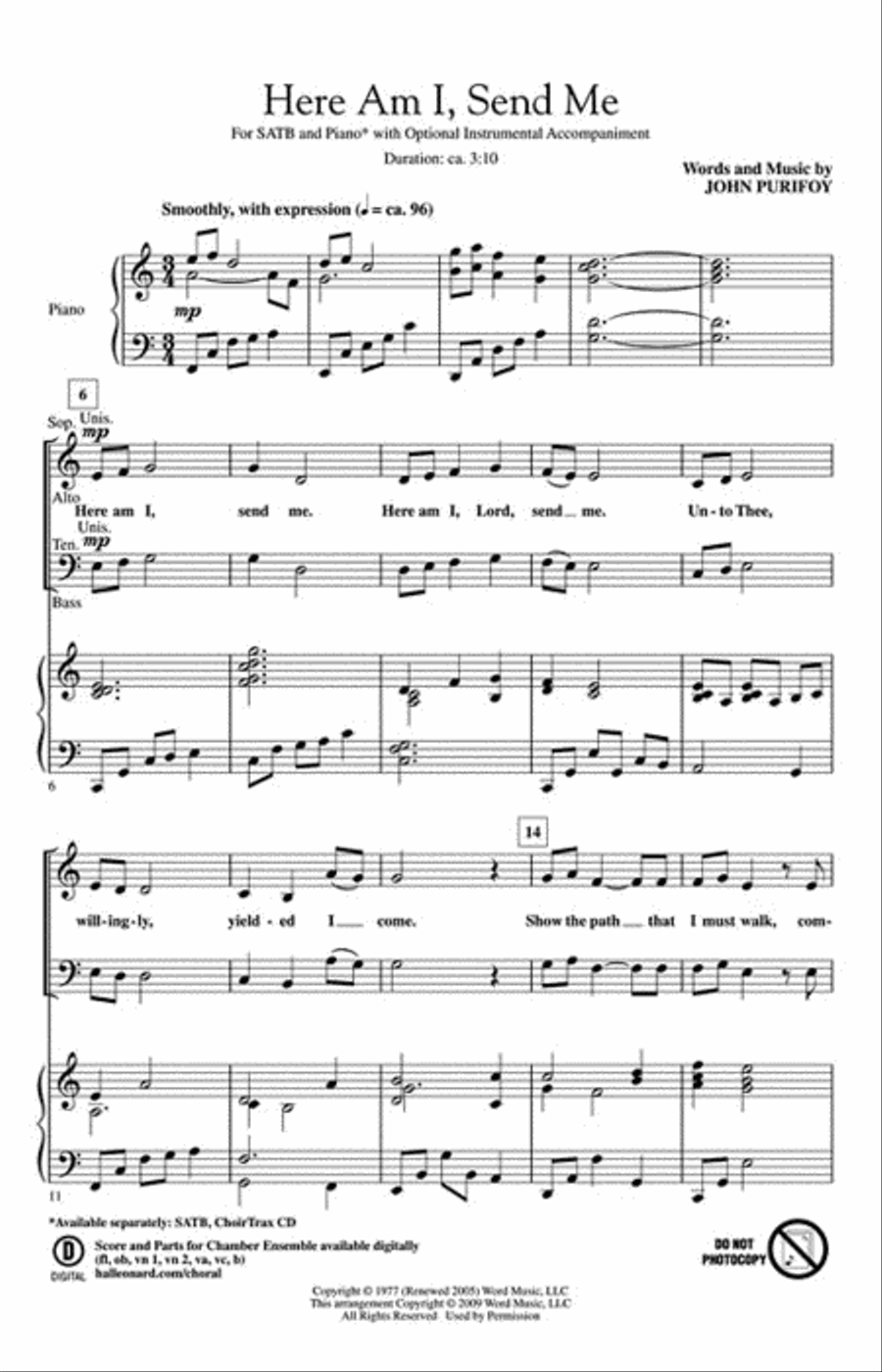 Here Am I, Send Me Here Am I, Send Me 4-Part scores gallery preview page 2