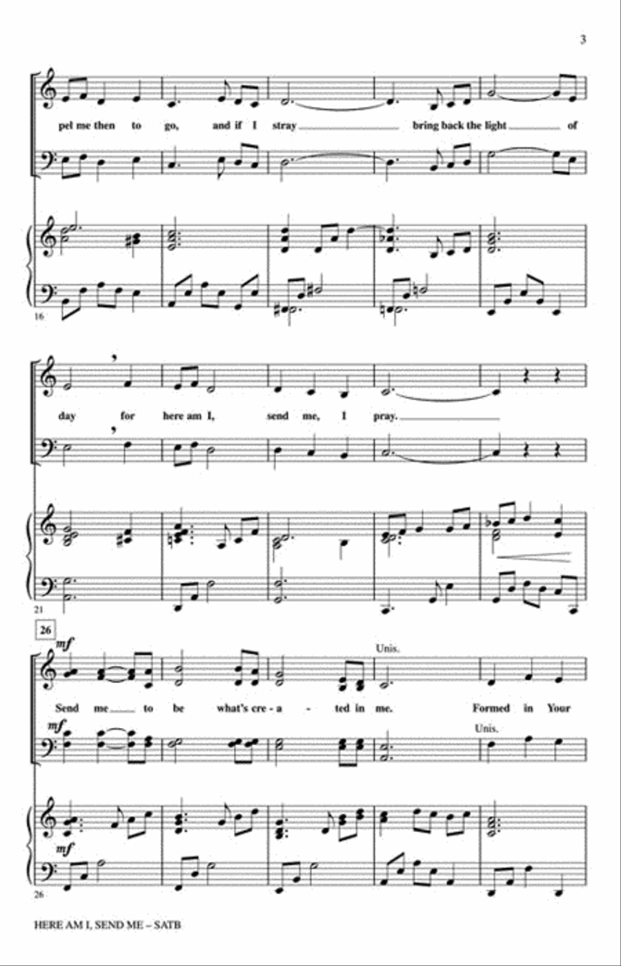 Here Am I, Send Me Here Am I, Send Me 4-Part scores gallery preview page 3