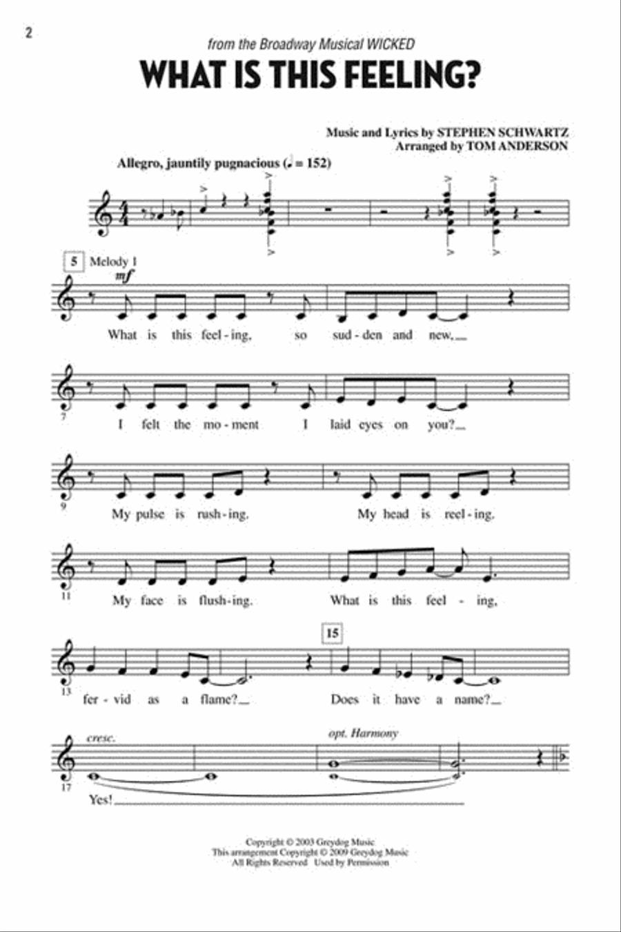 Let's All Sing Songs from Wicked Choir scores gallery preview page 3