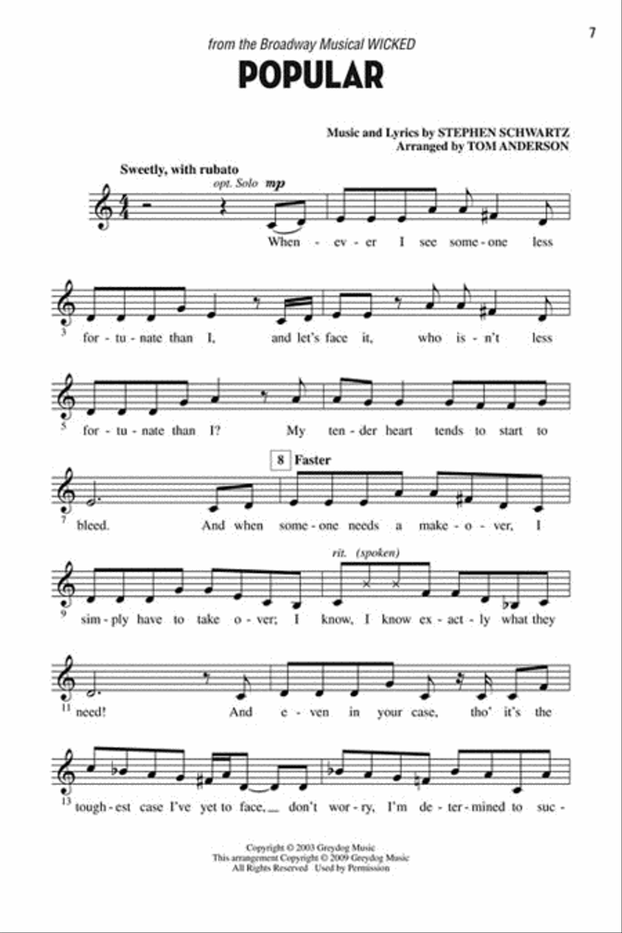 Let's All Sing Songs from Wicked Choir scores gallery preview page 4