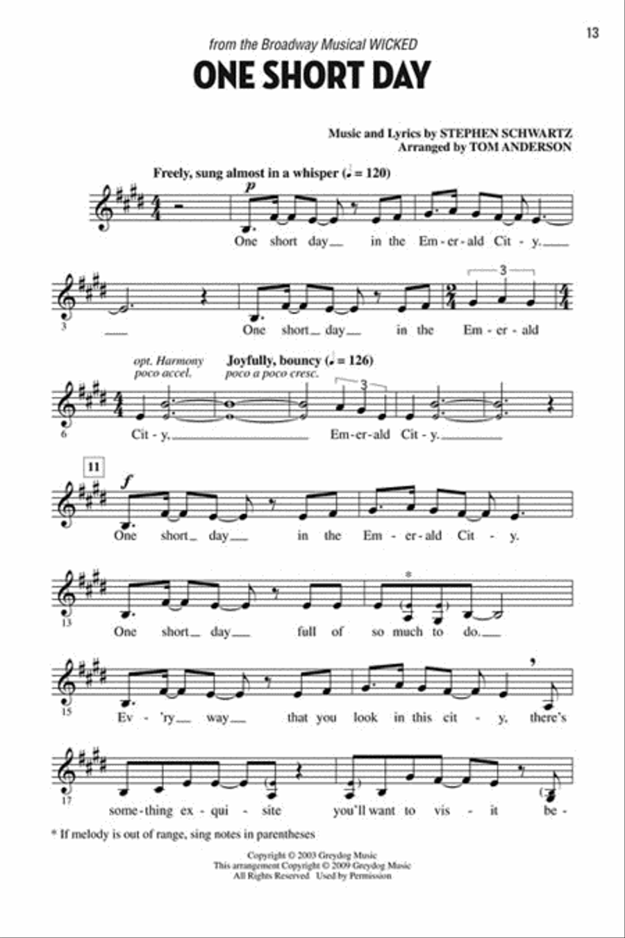 Let's All Sing Songs from Wicked Choir scores gallery preview page 5