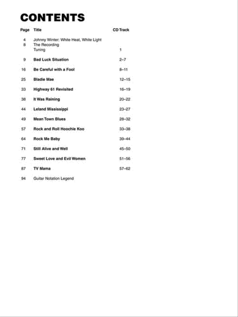 Johnny Winter Johnny Winter Electric Guitar scores gallery preview page 4