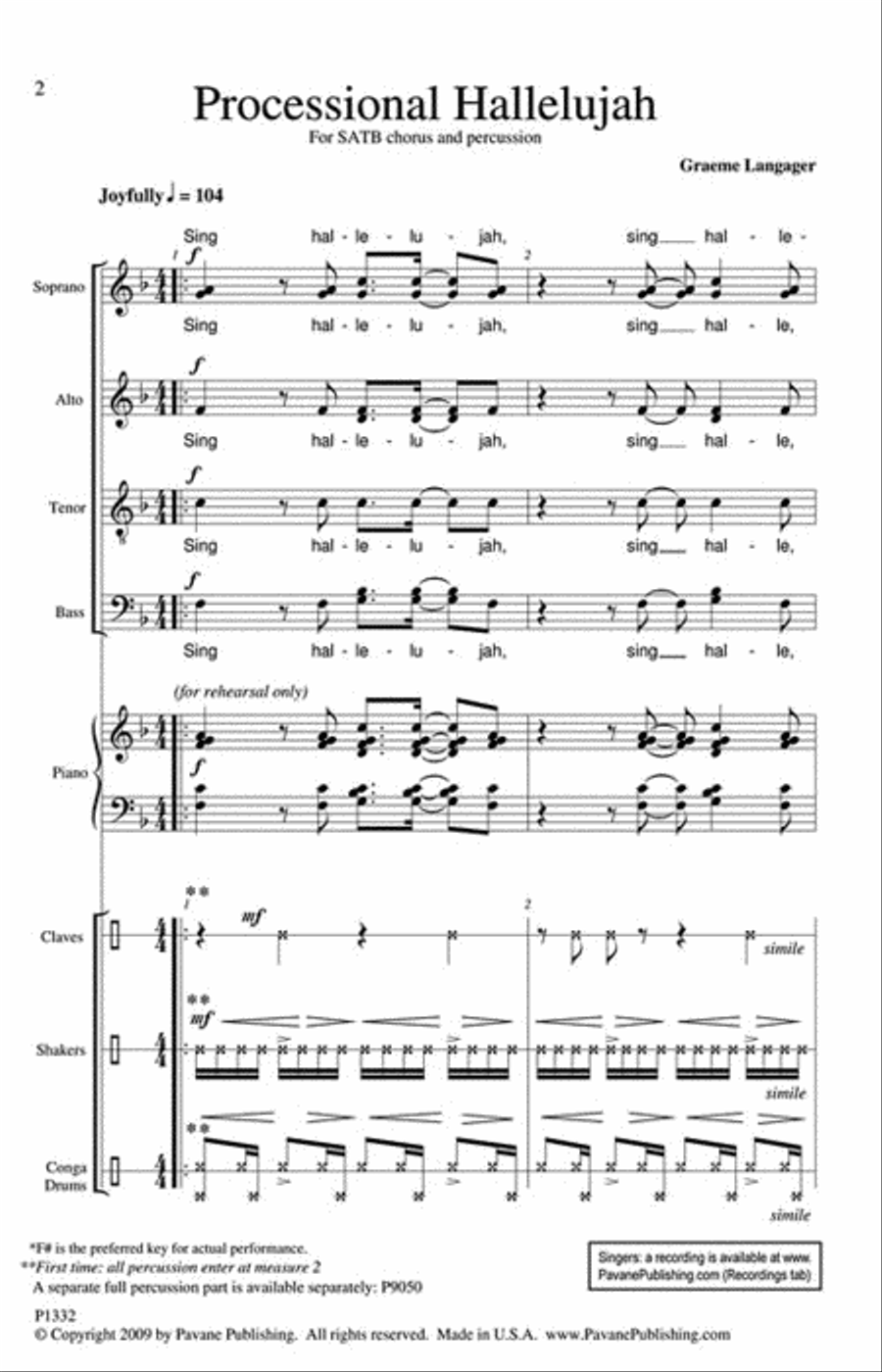 Processional Hallelujah Processional Hallelujah 4-Part scores gallery preview page 2