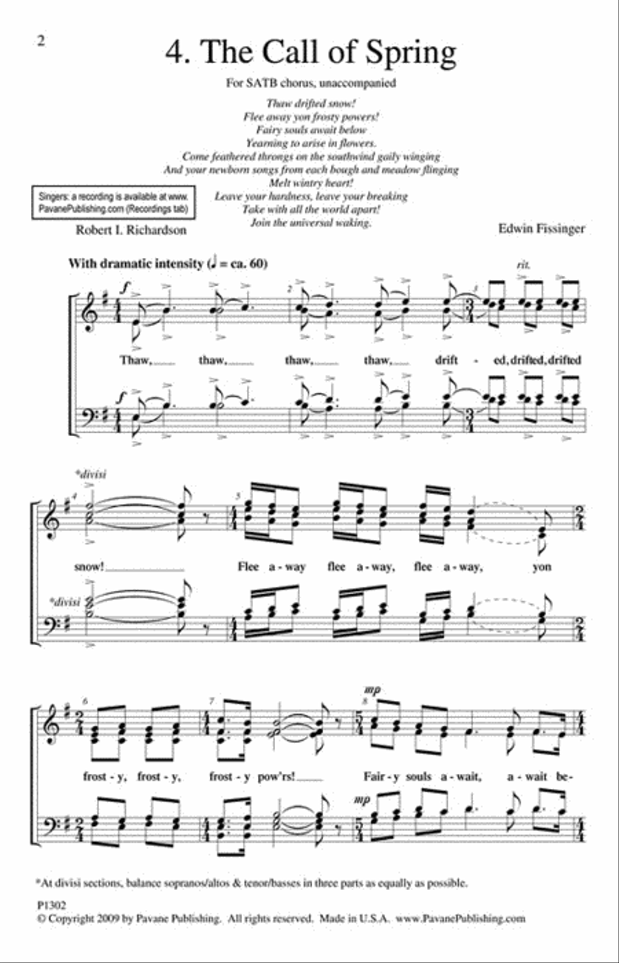 The Call of Spring The Call of Spring 4-Part scores gallery preview page 2