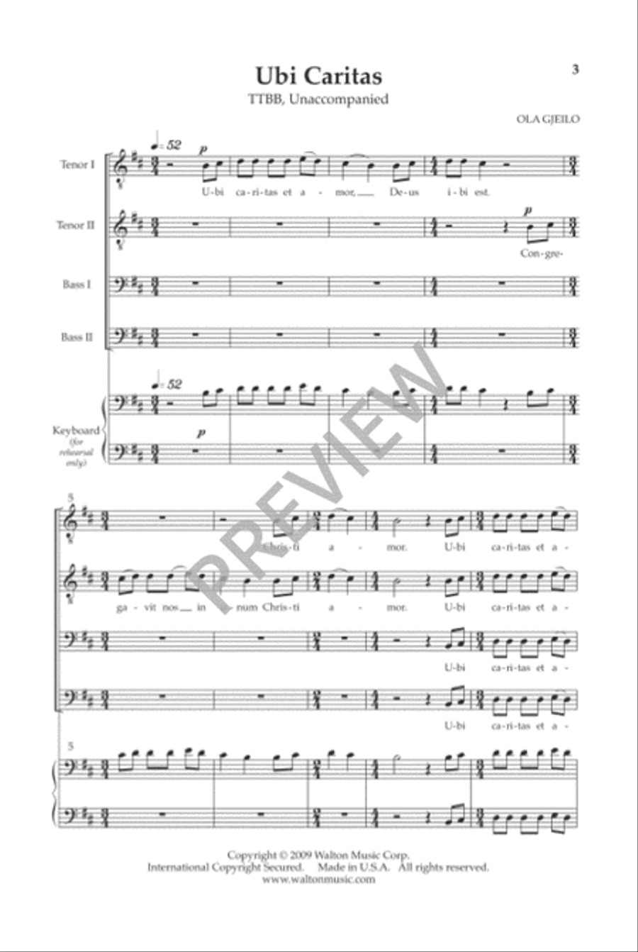 Ubi Caritas (TTBB) Ubi Caritas (TTBB) TTBB scores gallery preview page 2