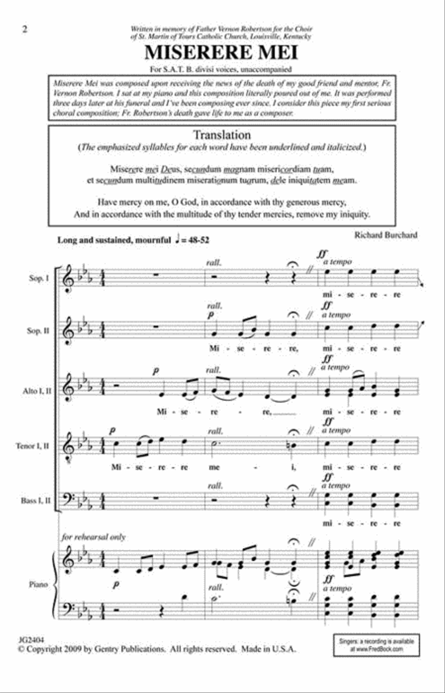Miserere Mei 4-Part - Sheet Music page 2