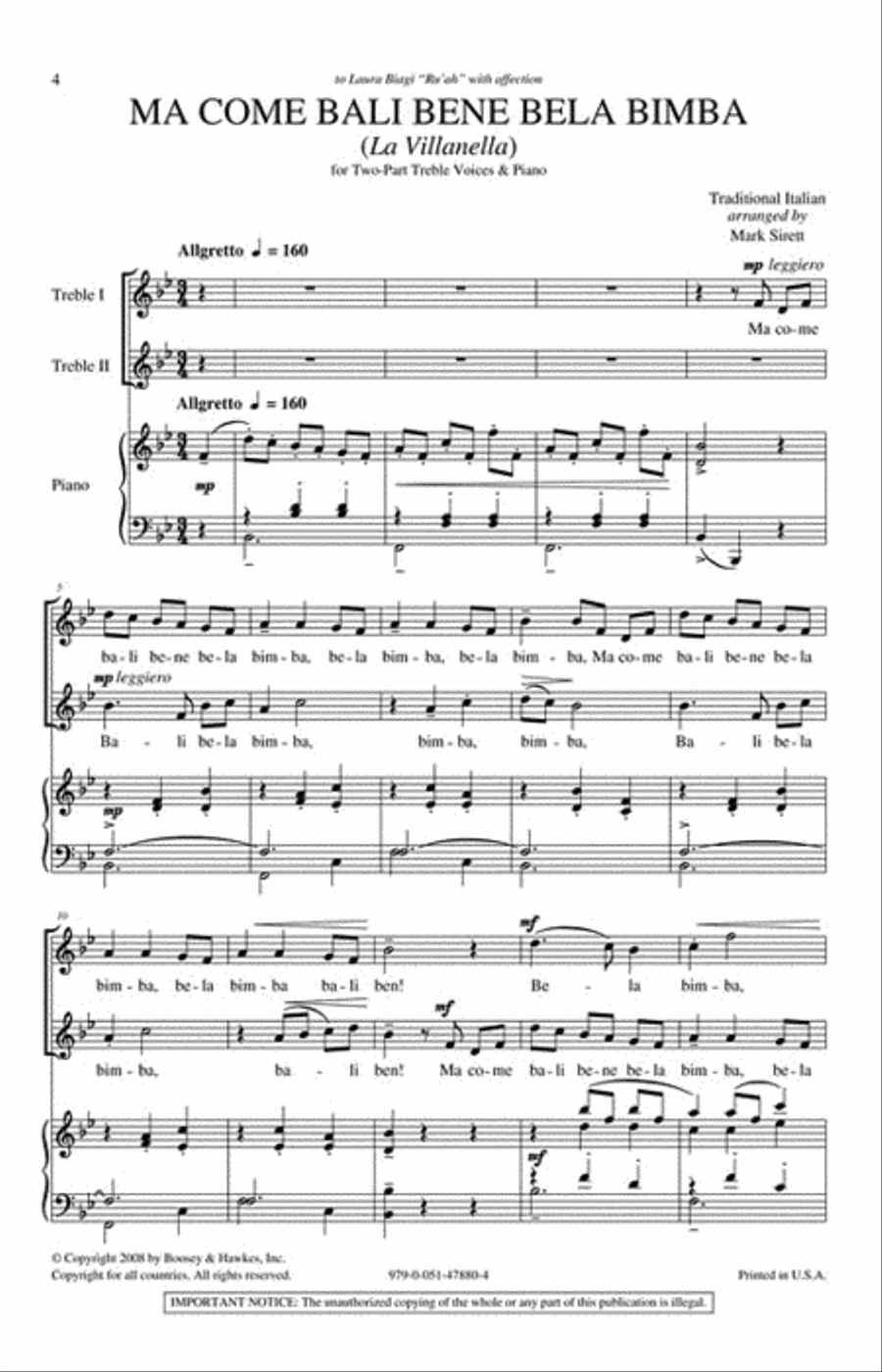 Ma Come Bali Bene Bela Bimba 2-Part scores gallery preview page 2