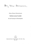 Sieben neue Lieder für die Feiertage des Kirchenjahres