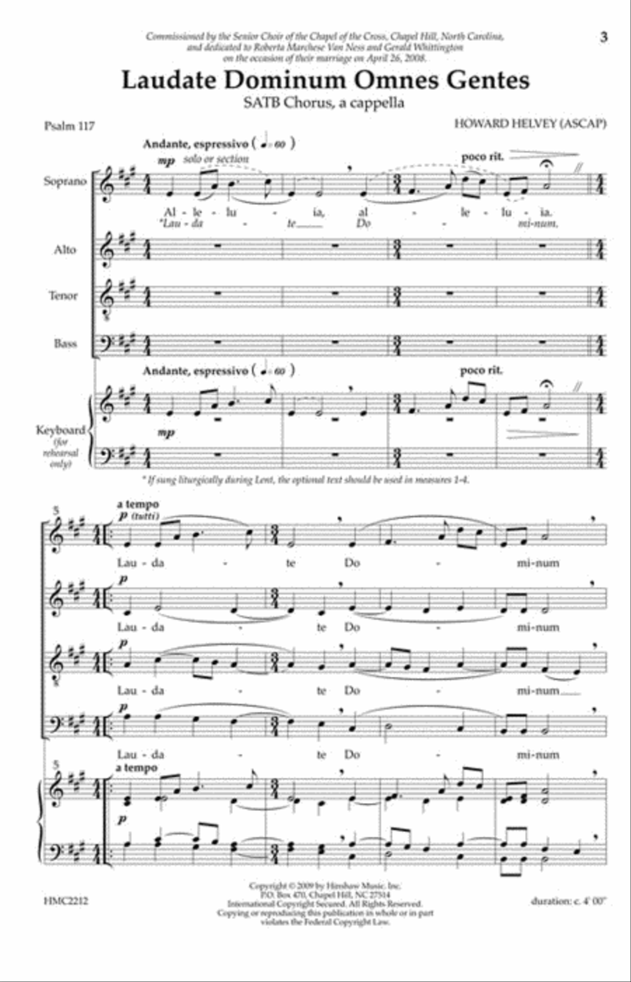 Laudate Dominum Omnes Gentes 4-Part scores gallery preview page 2