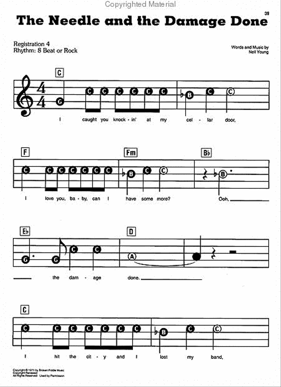 Neil Young - Greatest Hits Electronic Keyboard scores gallery preview page 5