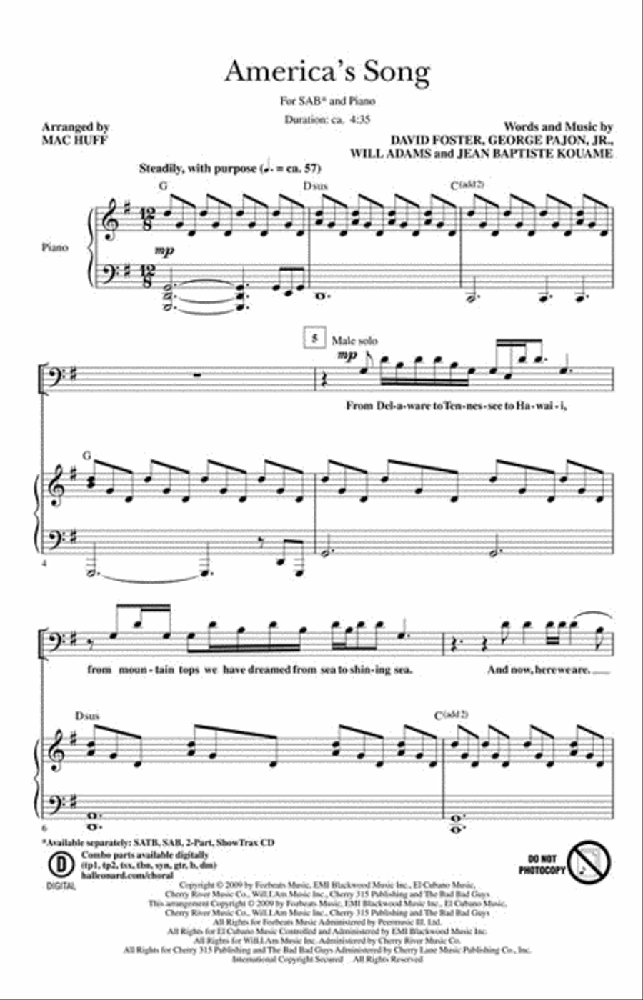 America's Song America's Song 3-Part scores gallery preview page 2
