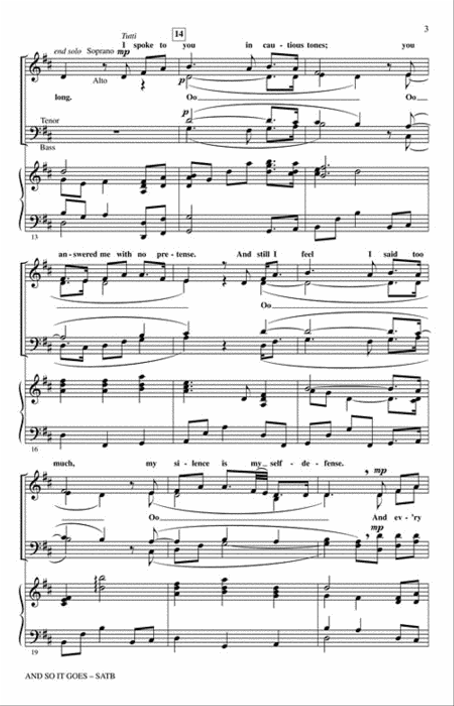 And So It Goes And So It Goes 4-Part scores gallery preview page 3