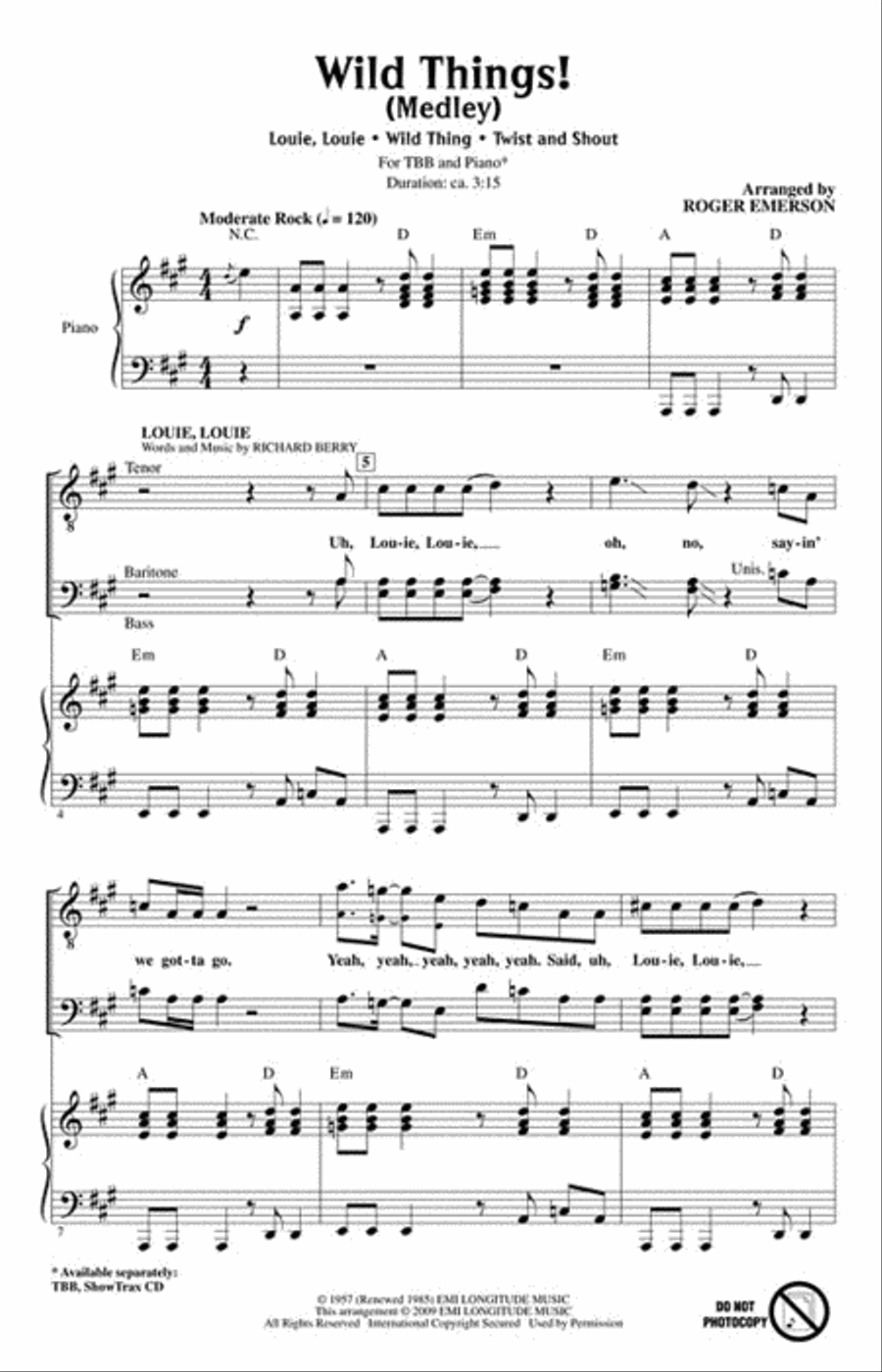 Wild Things! Wild Things! 3-Part scores gallery preview page 2