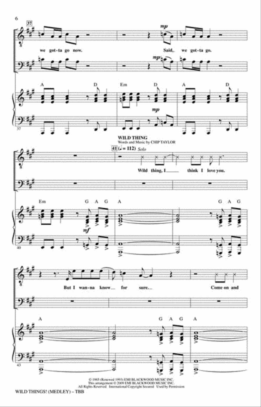 Wild Things! Wild Things! 3-Part scores gallery preview page 3