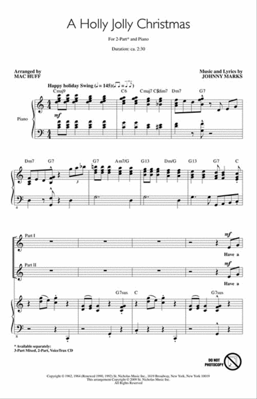 A Holly Jolly Christmas A Holly Jolly Christmas 2-Part scores gallery preview page 2
