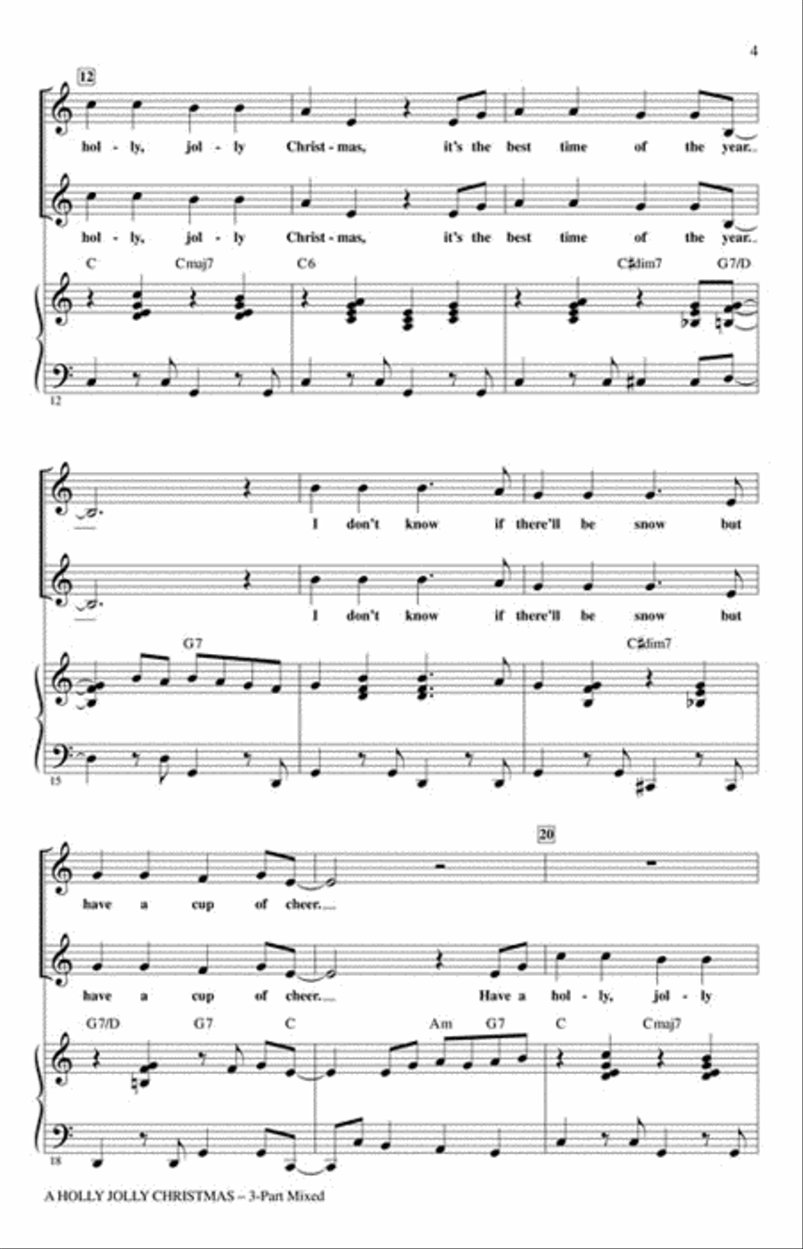 A Holly Jolly Christmas A Holly Jolly Christmas 2-Part scores gallery preview page 3