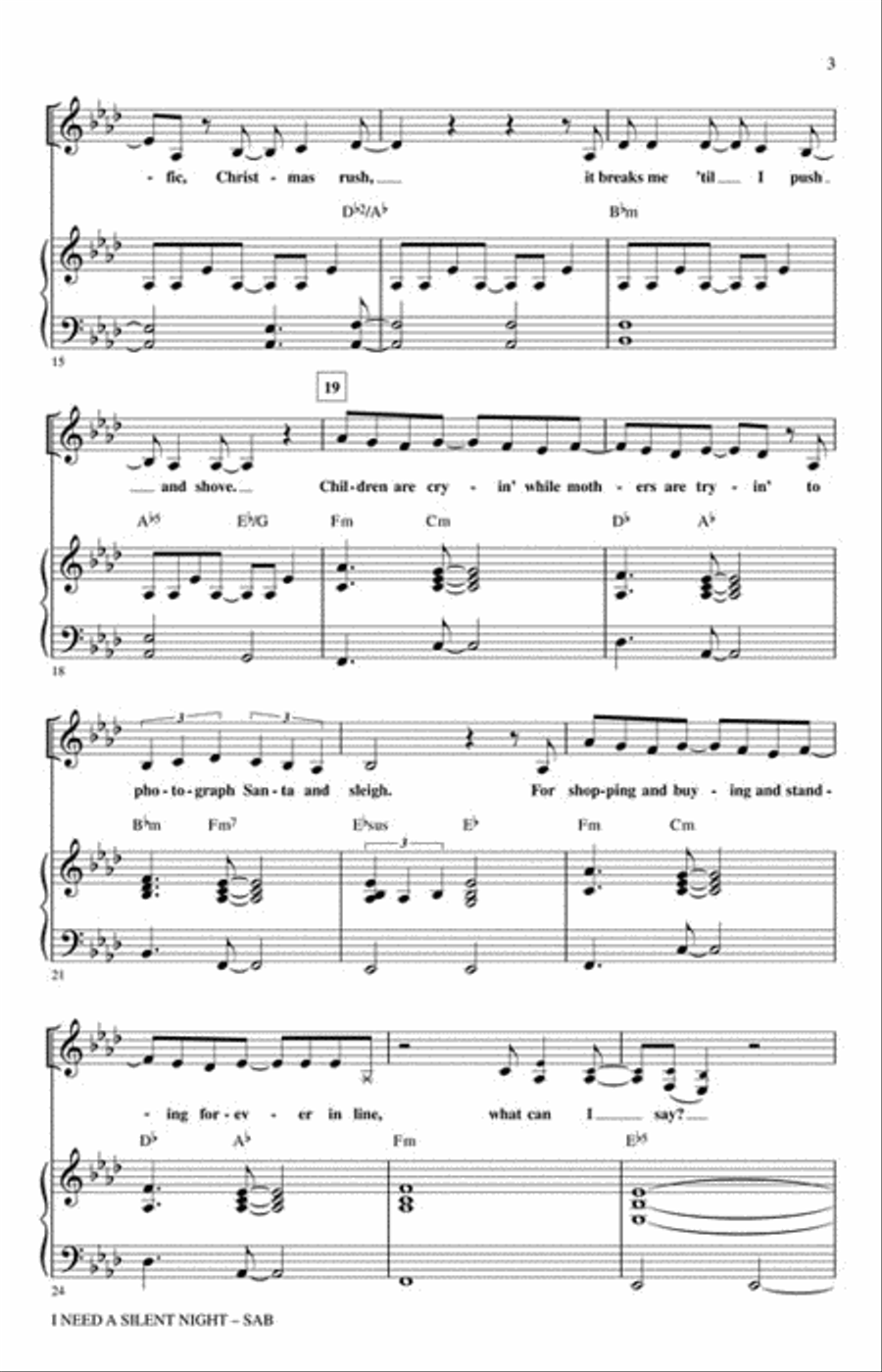 I Need a Silent Night I Need a Silent Night 3-Part scores gallery preview page 3