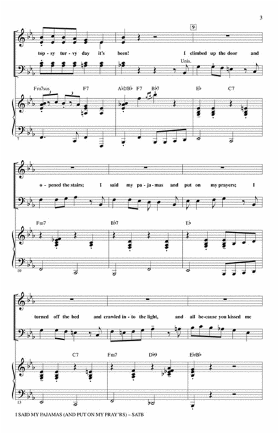 I Said My Pajamas (And Put On My Pray'rs) 4-Part scores gallery preview page 3