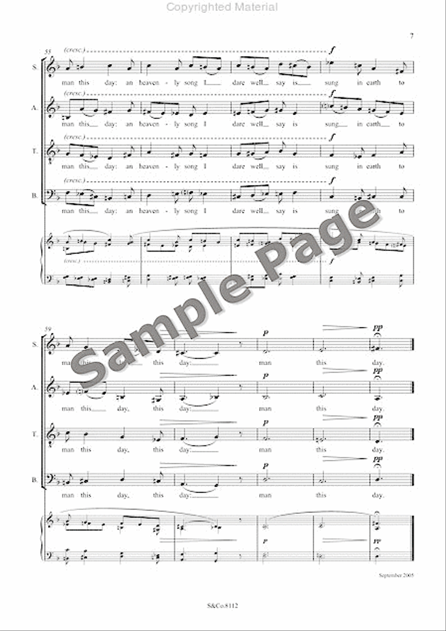 Carol: An Heavenly Song - Satb Chorus And Organ - Vocal Score 4-Part scores gallery preview page 14