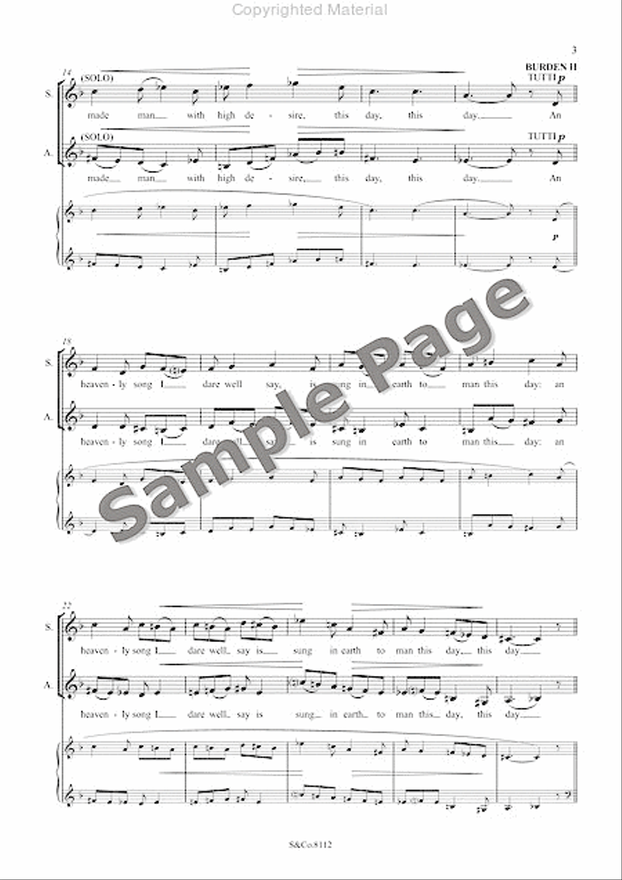 Carol: An Heavenly Song - Satb Chorus And Organ - Vocal Score 4-Part scores gallery preview page 10