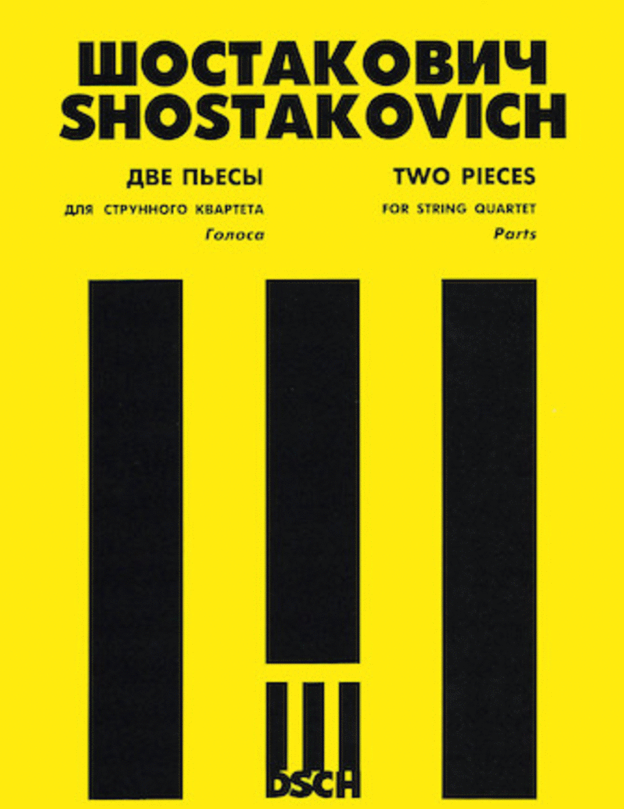 Shostakovich: Two Pieces For String Quartet: 1. Elegy, 2. Polka String Quartet scores gallery preview page 1