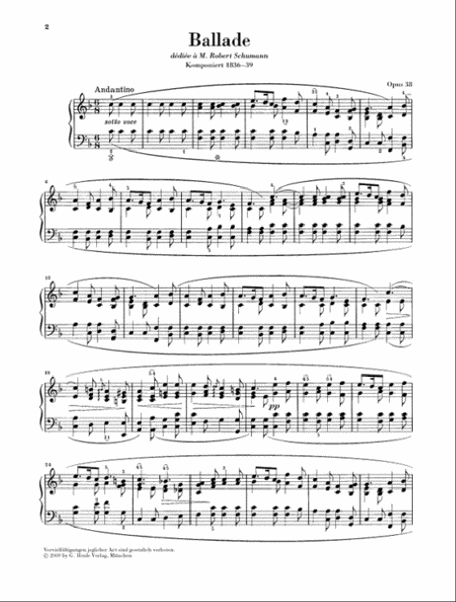 Ballade in F Major, Op. 38 Piano Solo scores gallery preview page 2