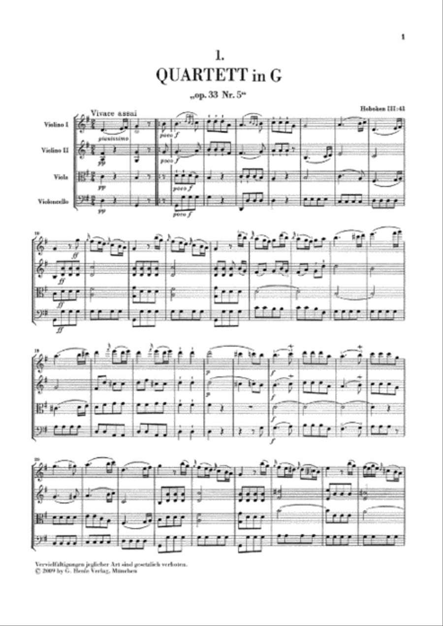 String Quartets, Vol. V, Op. 33 (Russian Quartets) String Quartet scores gallery preview page 2