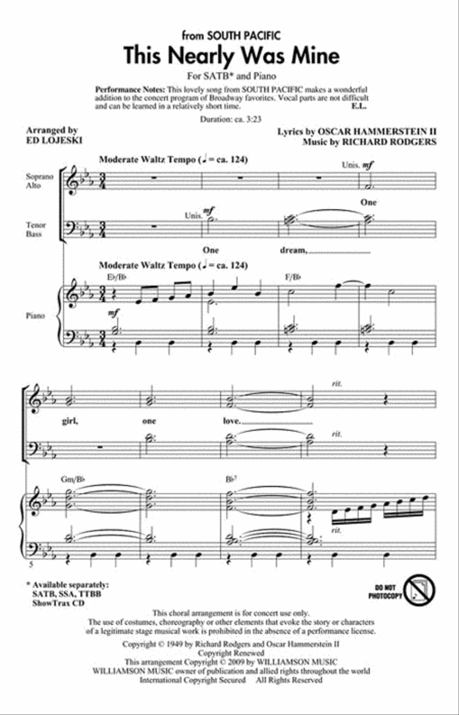 This Nearly Was Mine This Nearly Was Mine 4-Part scores gallery preview page 2