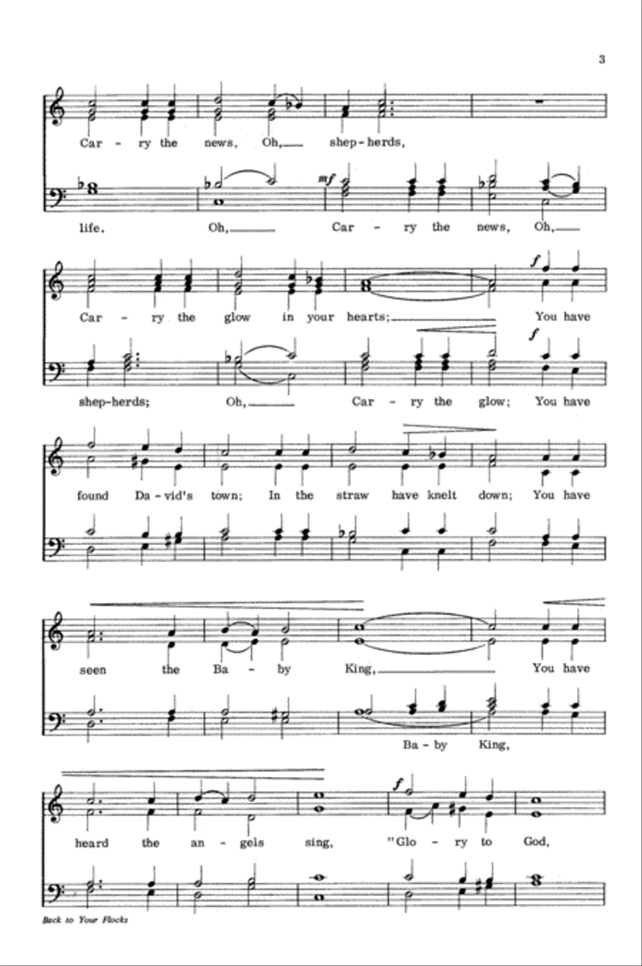 Back to Your Flocks Back to Your Flocks 4-Part scores gallery preview page 3