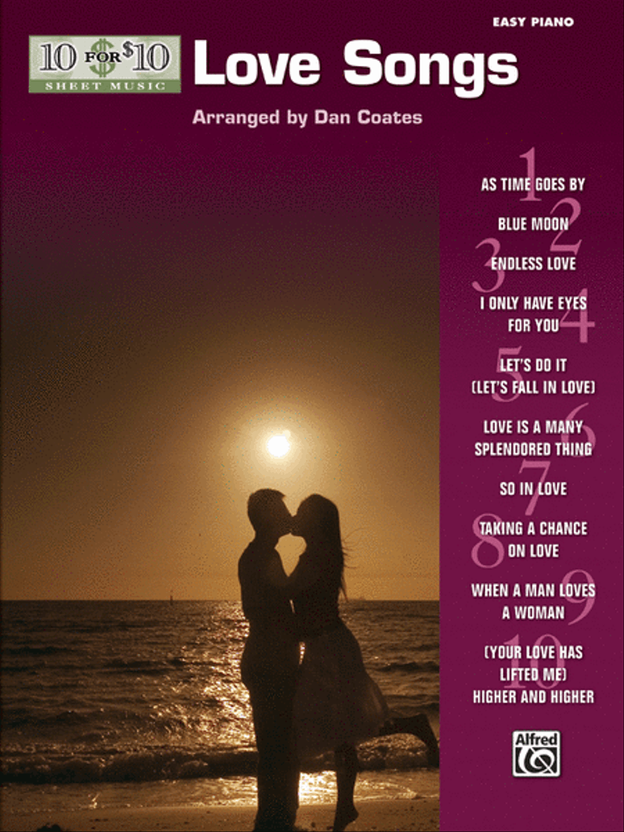 10 for 10 Sheet Music Love Songs Easy Piano scores gallery preview page 1