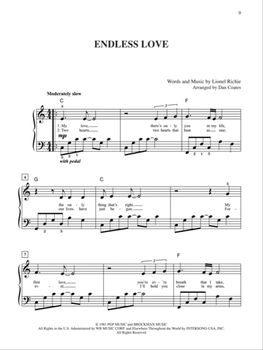 10 for 10 Sheet Music Love Songs Easy Piano scores gallery preview page 2
